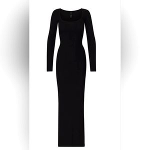 NWT SKIMS Soft Lounge Long Sleeve Dress Onyx / Size M
